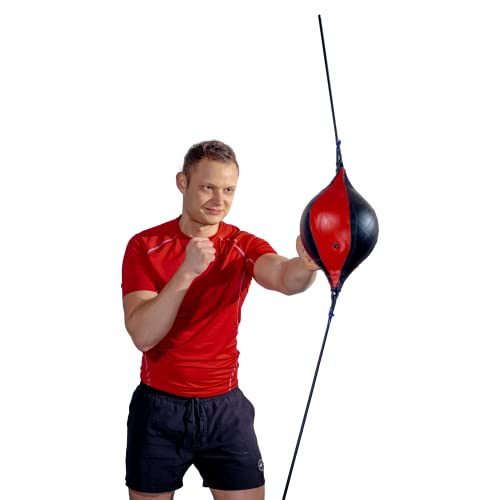 MuscleForge® Boxbirne zum Boxen Erwachsene, Speed Ball für das Boxtraining, Punchingball Hängend, Aufblasbarer Hänge-Boxball für Schnelligkeits- und Reflextraining