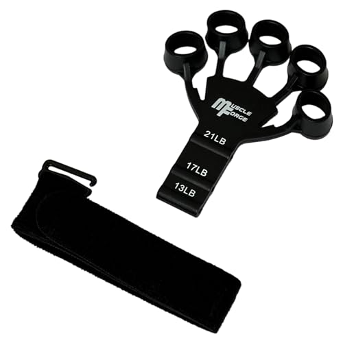 MuscleForge® Finger Trainer, Estensore delle Dita in silicone per rafforzare la forza della presa, 3 Livelli di Regolazione 6-10 kg, Gripper Strength Trainer per L'allenamento delle Dita e avambraccio