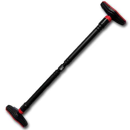 MuscleForge® Klimmzugstange Türrahmen, Verstellbar 73-105/9-135 cm, weiche Schaumstoffenden, ideal für Klimmzüge, Knieheben, Calisthenics, Pull Up Bar mit Gewindesperre