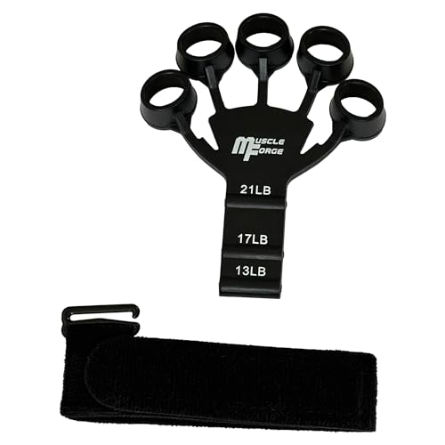 MuscleForge® Finger Trainer, Estensore delle Dita in silicone per rafforzare la forza della presa, 3 Livelli di Regolazione 6-10 kg, Gripper Strength Trainer per L'allenamento delle Dita e avambraccio