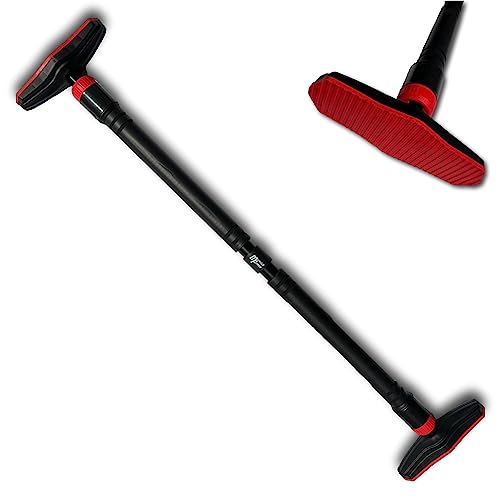 MuscleForge® Klimmzugstange Türrahmen, Verstellbar 73-105/9-135 cm, weiche Schaumstoffenden, ideal für Klimmzüge, Knieheben, Calisthenics, Pull Up Bar mit Gewindesperre