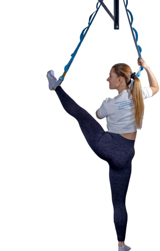 MuscleForge® Cinturón de yoga 300 cm, Cinturón de estiramiento de piernas con gancho de puerta, correa de yoga para estiramientos, ballet y entrenamiento de artes marciales