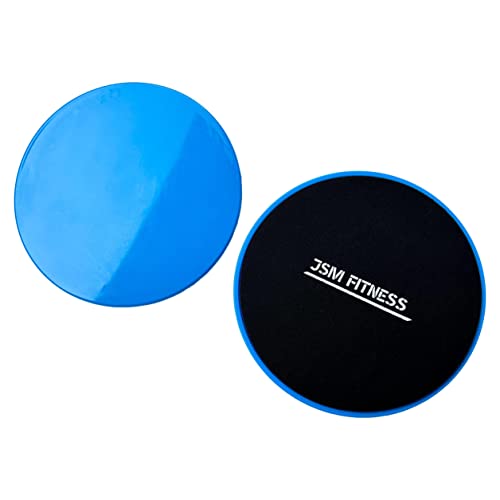 JSM FITNESS® Gleitende Scheiben, Gleiter Pads für Übungen, Doppelseitige Slider Pads für Fitness-Übungen auf dem Boden, Glider Scheiben für Bauchtraining, Gliding Discs - 2 Stück