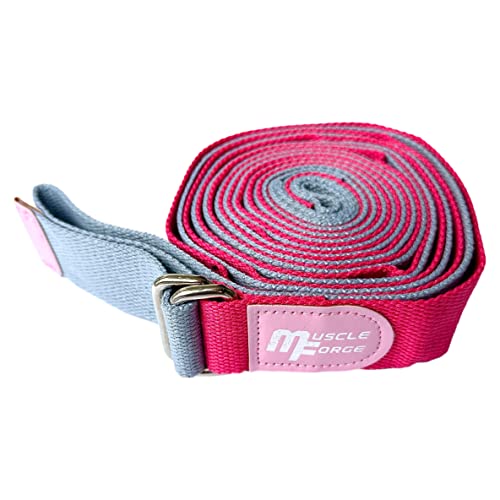 MuscleForge® Cinghia Yoga con attacco alla porta, Cintura Yoga per lo stretching delle gambe, Yoga strap per pilates, balletto e allenamento dei glutei, Allenamento con lo spago e arti marziali