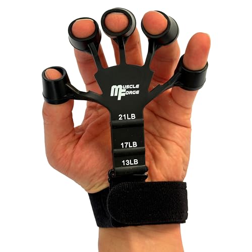 MuscleForge® Finger Trainer, Estensore delle Dita in silicone per rafforzare la forza della presa, 3 Livelli di Regolazione 6-10 kg, Gripper Strength Trainer per L'allenamento delle Dita e avambraccio