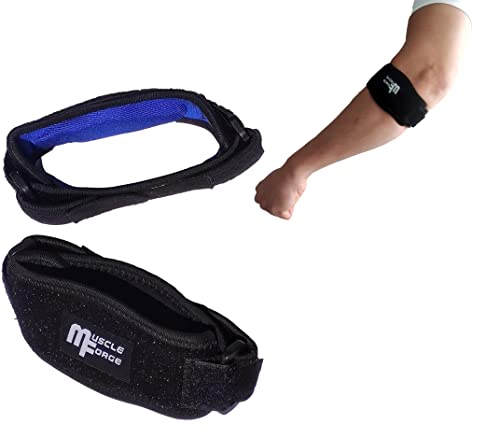 MuscleForge® Supporto Gomito per Tennista e Golfista - Fascia Gomito per Epicondilite e Indolenzimento, 2 pz, Gomitiera per Tendinite