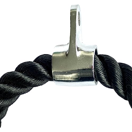 MuscleForge® Trizepsseil 120 cm lång, Kabelzug Seil für Trizepz, Trizeps-Tau mit Drehgelenk, Kabelzuggriff für Seilzug, Latzug, Kraftstation im Fitness Center