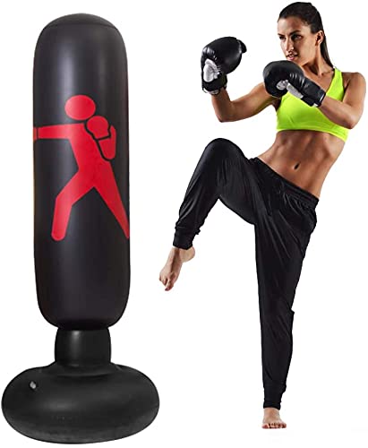 MuscleForge® Sacco da boxe gonfiabile in piedi da 160 cm con pompa inclusa nel set, Sacca da Boxe da terra per Bambini e Adulti