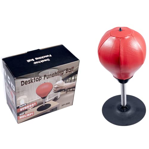 MuscleForge® Boxsack mit Saugnapf, Schreibtisch-Stanzkugel zum Stressabbau, Boxbirne für Aktivität zu Hause und im Büro, Desktop Punching Ball with Sucker