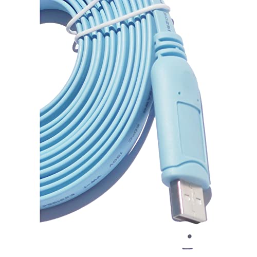 JSM FITNESS USB/USB-C/DB9 zu RJ-45 Konsolenkabel zur Konfiguration von Netzwerkgeräten - Länge 1.8/3/5m und FTDI Chip, Console cable für Cisco Routers, Switches, funktioniert mit Windows, Linux, Mac