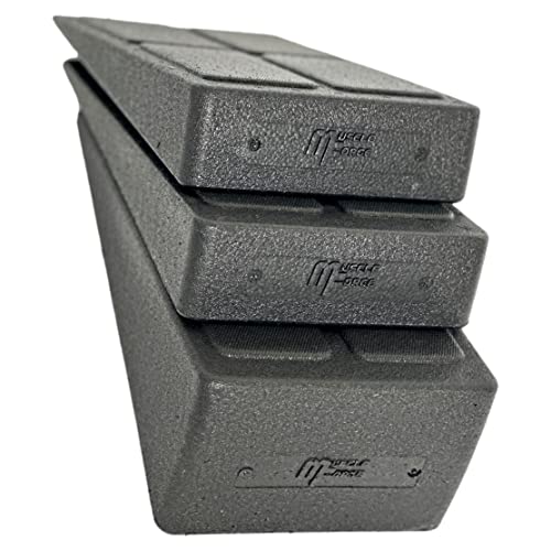 MuscleForge® Squat Wedge Block - Kit da 3 pedana inclinata per Lo Stretching, la Mobilità e l'allenamento dello Squat e stacco, Slant Board per Lo Stretching di Polpacci e Gambe