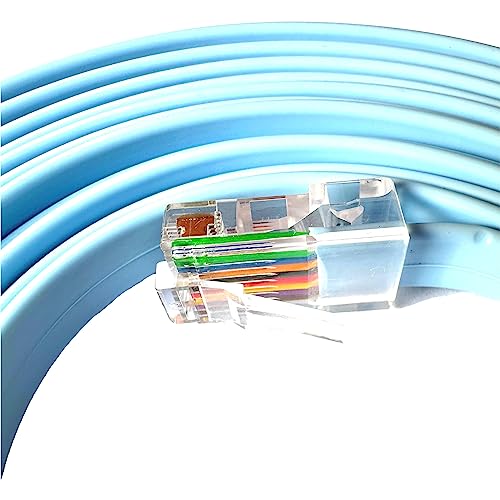 JSM FITNESS USB/USB-C/DB9 zu RJ-45 Konsolenkabel zur Konfiguration von Netzwerkgeräten - Länge 1.8/3/5m und FTDI Chip, Console cable für Cisco Routers, Switches, funktioniert mit Windows, Linux, Mac