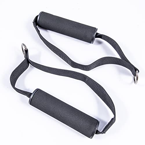 MuscleForge® Agarre para Polea 2 Piezas, Mango de Espuma para bíceps y tríceps x2, Nylon Cuerda Manija para la máquina de Cable en el Gimnasio, Asas de Resistencia Espuma