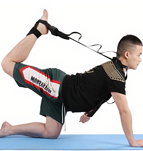 MuscleForge® Spagat Trainer, Stretching Gürtel für Split Training und Beindehnungsübungen - Yoga Stretching Strap mit 7 Haken