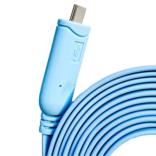 JSM FITNESS USB/USB-C/DB9 zu RJ-45 Konsolenkabel zur Konfiguration von Netzwerkgeräten - Länge 1.8/3/5m und FTDI Chip, Console cable für Cisco Routers, Switches, funktioniert mit Windows, Linux, Mac