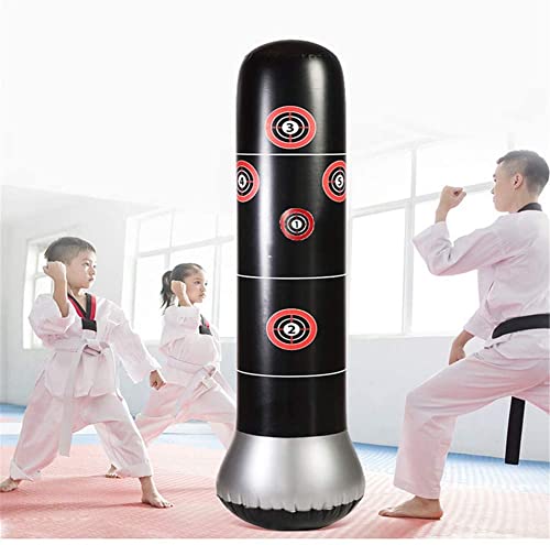 MuscleForge Sacco da boxe gonfiabile con pompa inclusa nel set, sacco da boxe in piedi, altezza 150 cm, sacco da boxe, sacco da boxe, sacco da boxe per bambini, per kickboxing e MMA