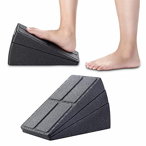 MuscleForge® Squat Wedge Block - Kit da 3 pedana inclinata per Lo Stretching, la Mobilità e l'allenamento dello Squat e stacco, Slant Board per Lo Stretching di Polpacci e Gambe