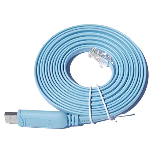 JSM FITNESS USB/USB-C/DB9 zu RJ-45 Konsolenkabel zur Konfiguration von Netzwerkgeräten - Länge 1.8/3/5m und FTDI Chip, Console cable für Cisco Routers, Switches, funktioniert mit Windows, Linux, Mac