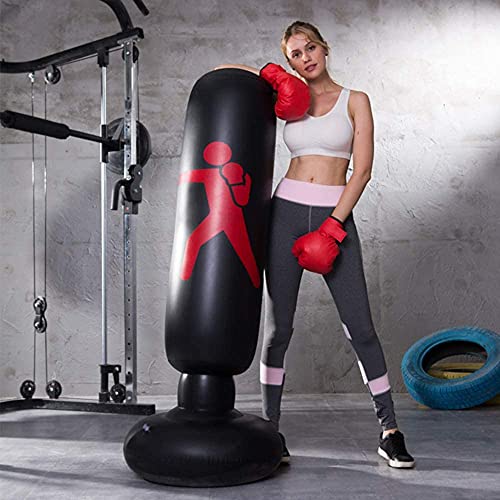 MuscleForge® Sacco da boxe gonfiabile in piedi da 160 cm con pompa inclusa nel set, Sacca da Boxe da terra per Bambini e Adulti