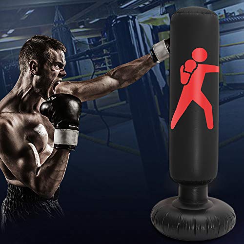 MuscleForge® Sacco da boxe gonfiabile in piedi da 160 cm con pompa inclusa nel set, Sacca da Boxe da terra per Bambini e Adulti