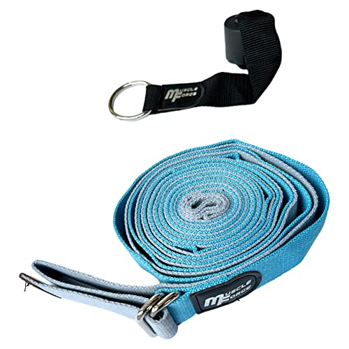 MuscleForge® Cinghia Yoga con attacco alla porta, Cintura Yoga per lo stretching delle gambe, Yoga strap per pilates, balletto e allenamento dei glutei, Allenamento con lo spago e arti marziali