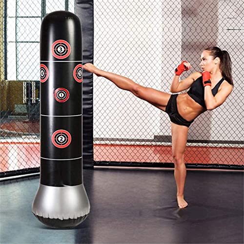 MuscleForge Sacco da boxe gonfiabile con pompa inclusa nel set, sacco da boxe in piedi, altezza 150 cm, sacco da boxe, sacco da boxe, sacco da boxe per bambini, per kickboxing e MMA