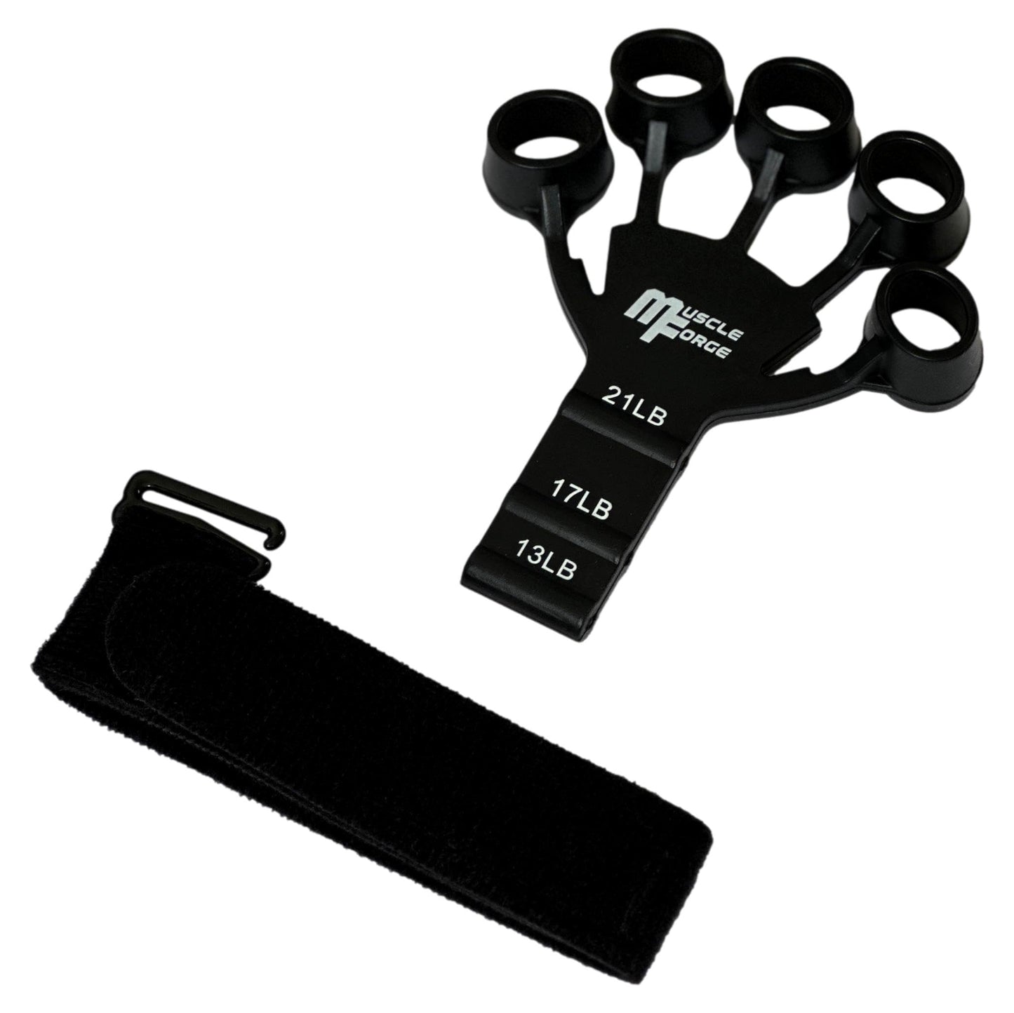 MuscleForge® Finger Trainer, Extensor de Dedos para Fortalecer la Fuerza de Agarre y Rehabilitación, Pinza de Silicona para Dedos, 3 Niveles de Ajuste, Finger Exerciser para Entrenamiento Antebrazos