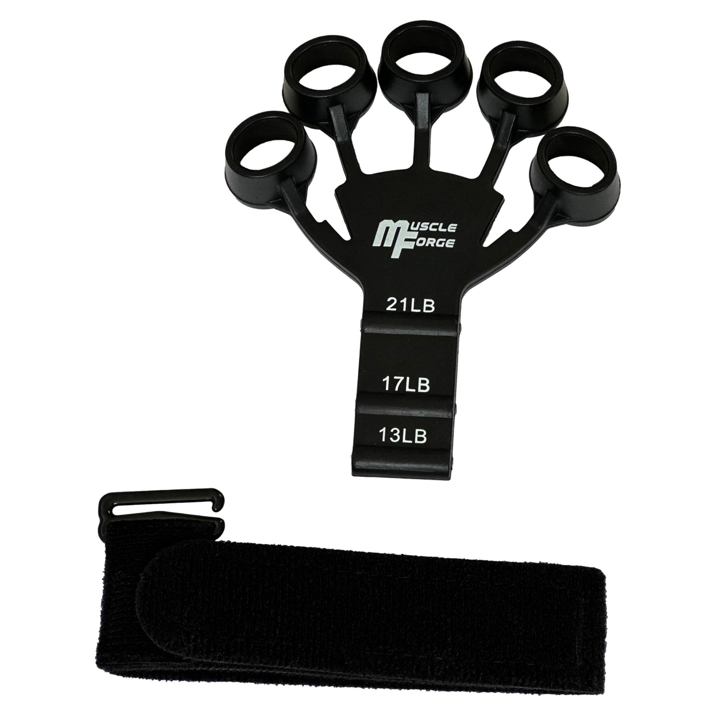 MuscleForge® Finger Trainer, Extensor de Dedos para Fortalecer la Fuerza de Agarre y Rehabilitación, Pinza de Silicona para Dedos, 3 Niveles de Ajuste, Finger Exerciser para Entrenamiento Antebrazos